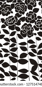 Flower icon. Set of decorative rose silhouettes. Vector rose