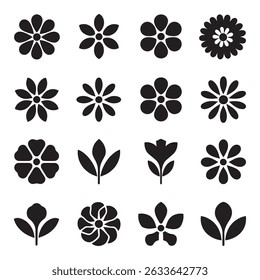 Flower icon set design Vector 