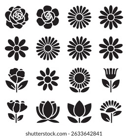 Flower icon set design Vector 