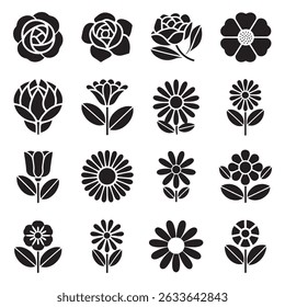 Flower icon set design Vector 