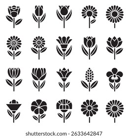 Flower icon set design Vector 