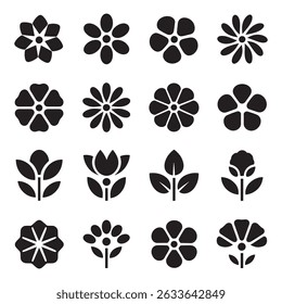 Flower icon set design Vector 