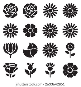 Flower icon set design Vector 