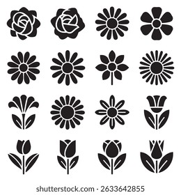 Flower icon set design Vector 