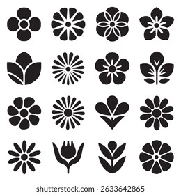 Flower icon set design Vector 
