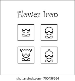 Flower Icon Set Design Vector