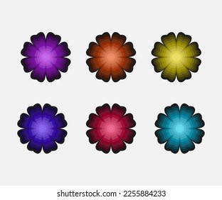 Flower icon set for designs on white background Vector illustration