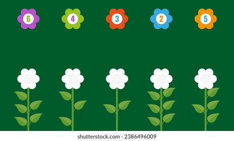 Blumensymbol eingestellt. Flaches Design. Vektorgrafik 