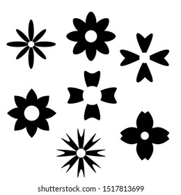 flower icon set flat style isolated on white background. vector illustration