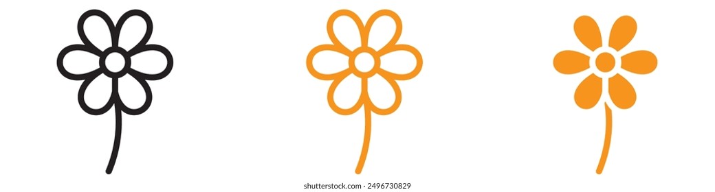 Flower Icon Set Floral Illustrations for Botanical and Gardening Projects