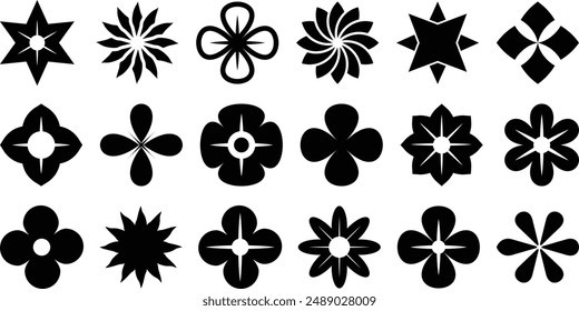 Flower icon set. Flowers linear icons set. Flower vector symbol design. Flowers	