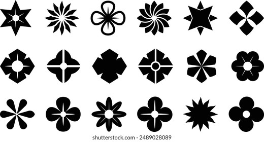 Flower icon set. Flowers linear icons set. Flower vector symbol design. Flowers	