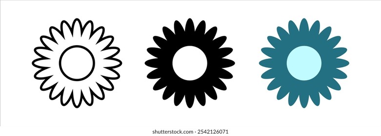 Ícone de flor definido. Sinal de flores. para conceito móvel e web design. ilustração vetorial sobre fundo branco