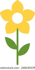 Flower icon set illustrations. Retro spring summer flower icon design