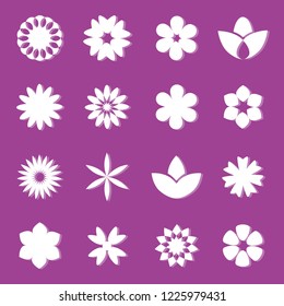 Flower Icon Set Isolated On 260nw 1225979431 