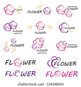 Flower Icon - Set - Isolated On White Background - Vector Illustration, Graphic Design Editable For Your Design. Flower Logo