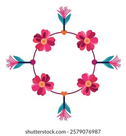 Flower icon set isolated on white background. Flat design. Vector illustration. cute flower wreath decorative icon vector illustration design vector illustration design 