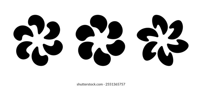 Flower icon set. Flower logo. Minimal flower symbol mark. Vector illustration