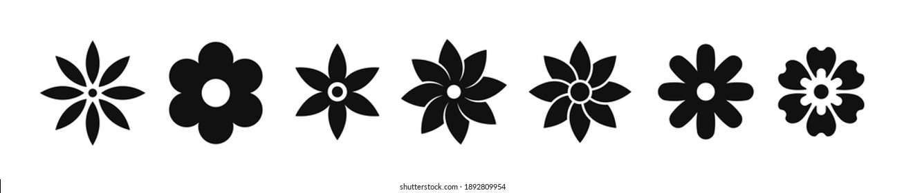 Flower icon set on white background. Simple icon