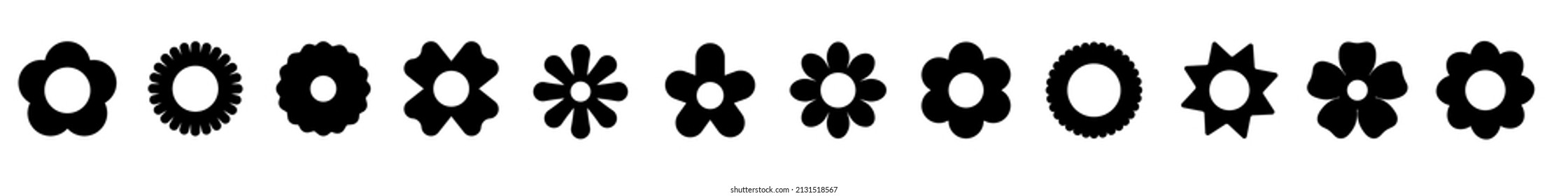 Blumensymbol auf weißem Hintergrund. Einfaches Symbol