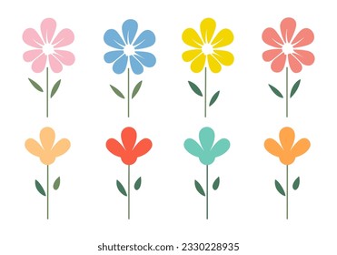 Icono de flor sobre fondo blanco. Ilustración vectorial en estilo plano