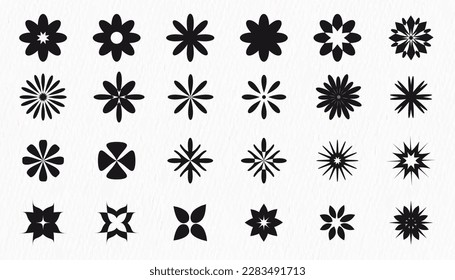  Blumensymbol-Set, Silhouette of Different type fllower icon und Clipart