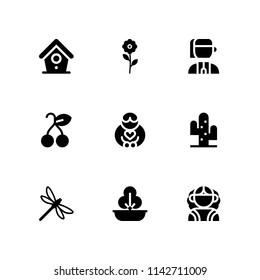 flower icon set. ukrainian, australian and dragonfly vector icon for graphic design and web