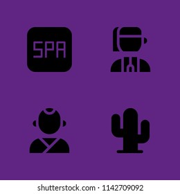 flower icon set. ukrainian, cactus and spa vector icon for graphic design and web