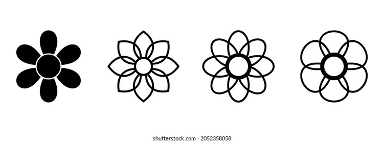 flower icon set, flower vector set