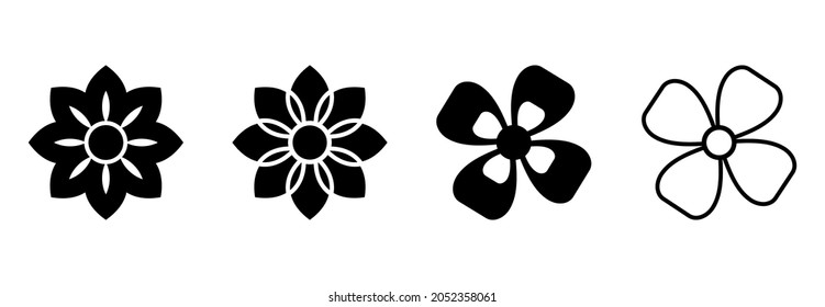 conjunto de iconos de flor, conjunto de vectores de flor
