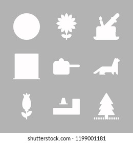 flower icon set. vector set about kitchen, rose, ermine and pot icons set.