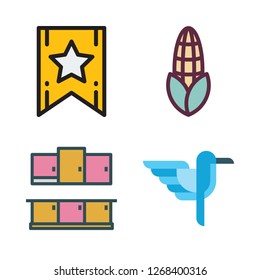 flower icon set. vector set about chestnut icon, kitchen, lace and hummingbird icons set.