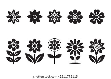 Flower Icon Set and vector art