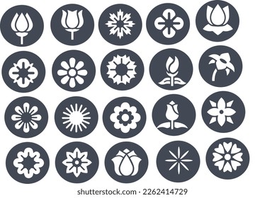 Flower icon set VECTOR DESIGN