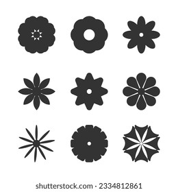 Diseño del vector de conjunto de iconos de flor.