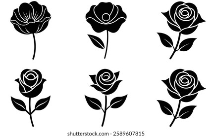 Flower icon set vector design