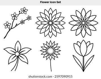 Flower icon set vector design