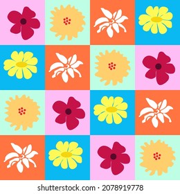 flower icon set vector icons for web, flower pattern seamless for wall tile, textile ,texture