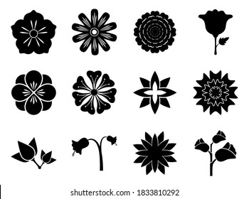 Blumensymbol-Set - Vektorgrafik .