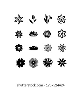 Flower icon set. vector illustration