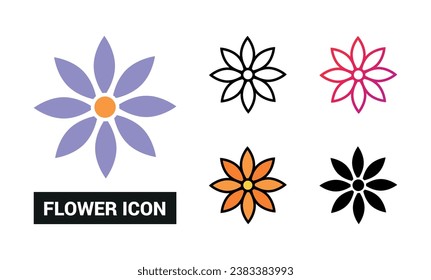 Flower Icon Set Vector Illustration