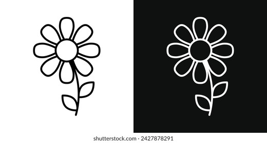 Flower Icon Set. Vector Illustration