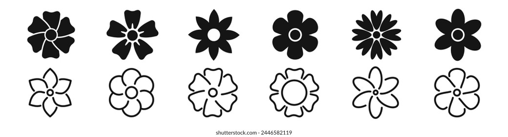Flower icon. Flower icon set. Vector illustration.