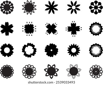 Blumen-Symbol-Set. Vektorgrafik.