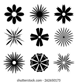 flower icon set - vector illustration