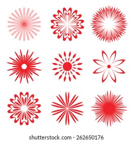 flower icon set - vector illustration