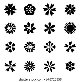 flower icon set vector illustration outline