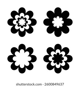 flower icon set vector illustrator 