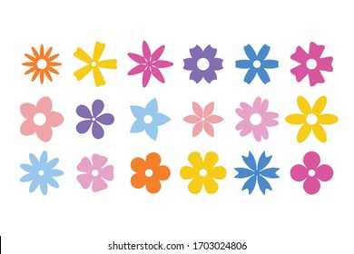 Flower icon set, vector isolated