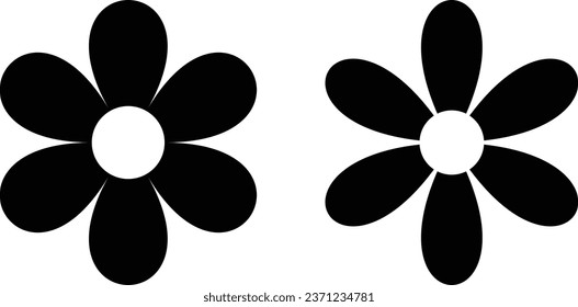 flower icon set vector isolated on white background